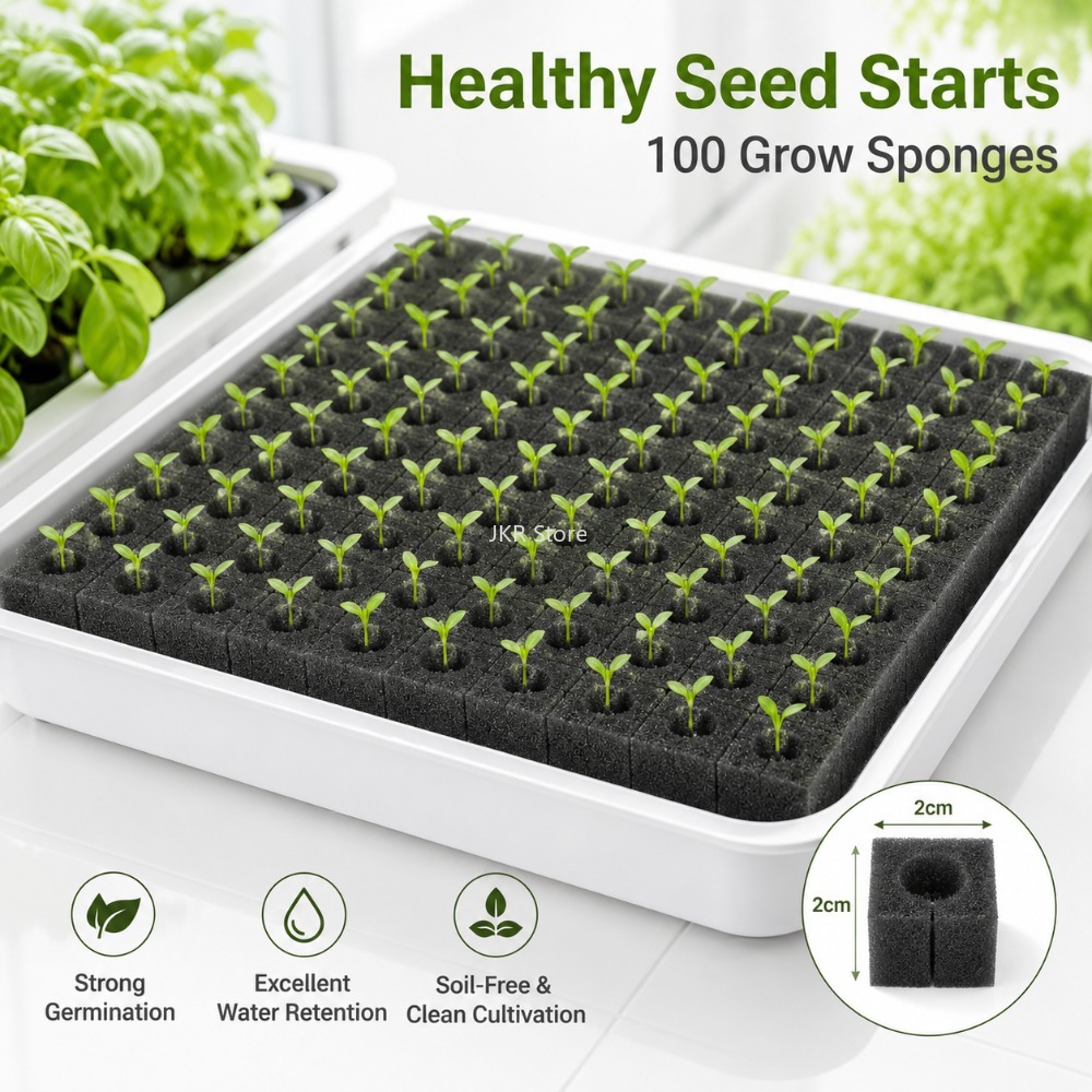 Nursery Plug Tray - 100 szt. Gąbkowe wkłady hydroponiczne do